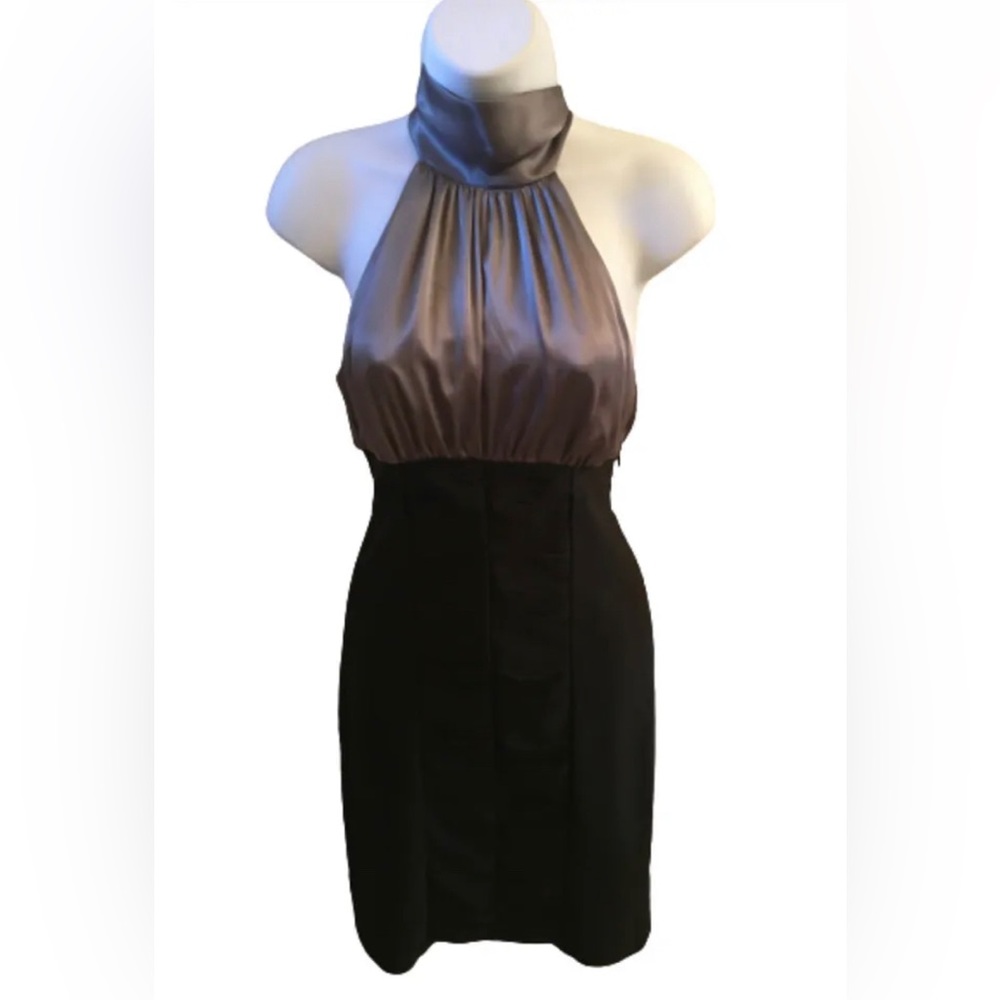 Juniors Halter Party Dress Size 7 Black Gray